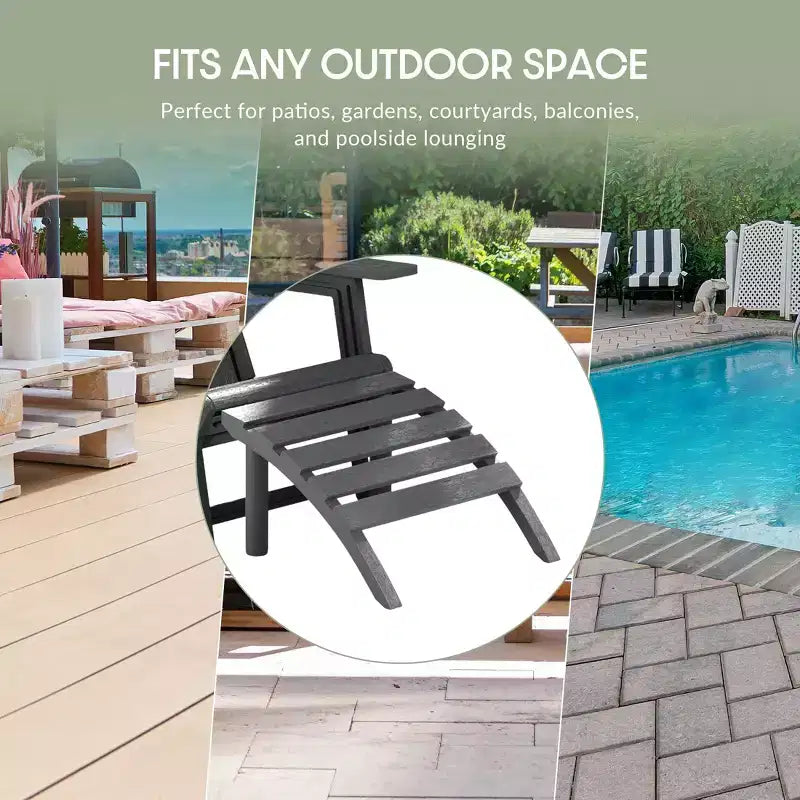 WestinTrends Azura Outdoor Patio HDPE Adirondack Ottoman Footrest