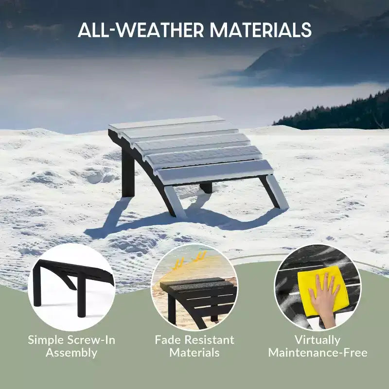 WestinTrends Azura Outdoor Patio HDPE Adirondack Ottoman Footrest