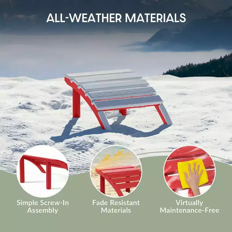 WestinTrends Azura Outdoor Patio HDPE Adirondack Ottoman Footrest