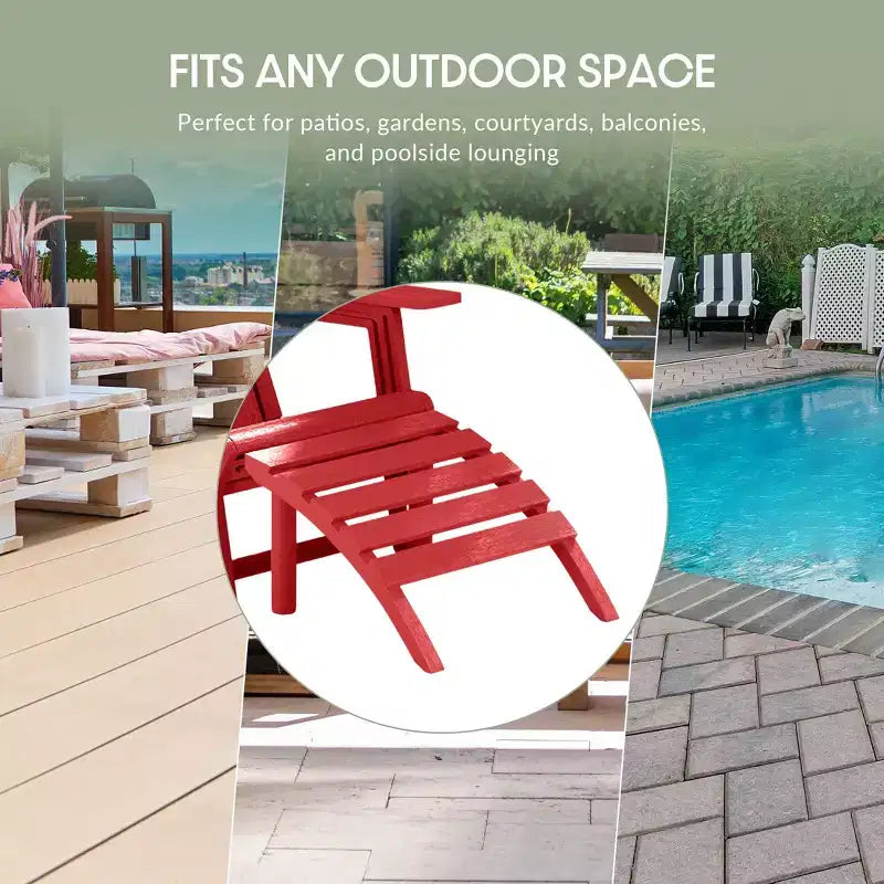 WestinTrends Azura Outdoor Patio HDPE Adirondack Ottoman Footrest
