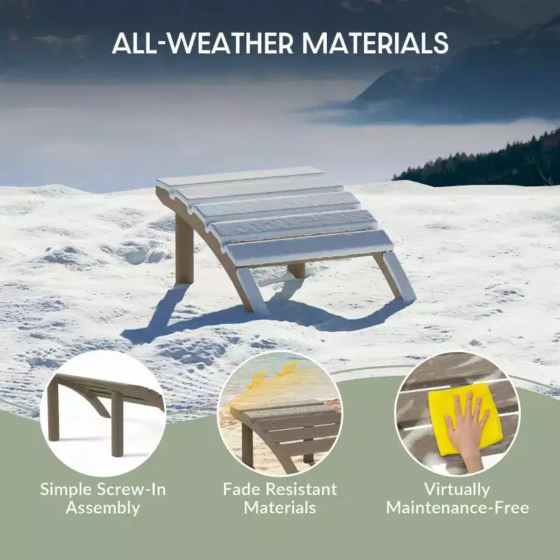 WestinTrends Azura Outdoor Patio HDPE Adirondack Ottoman Footrest