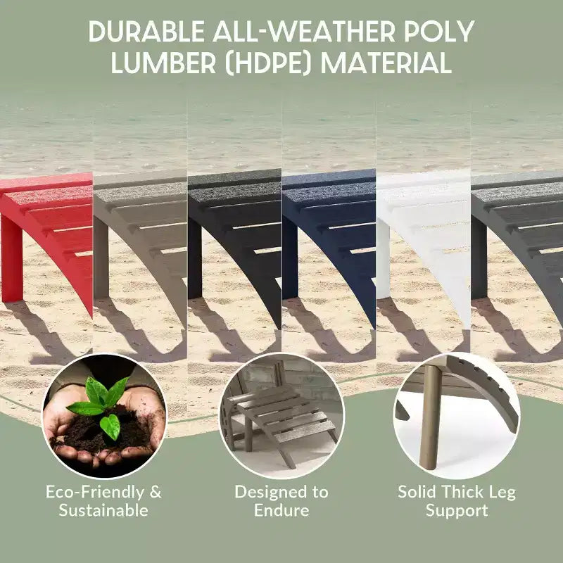 WestinTrends Azura Outdoor Patio HDPE Adirondack Ottoman Footrest