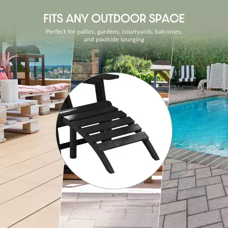 WestinTrends Azura Outdoor Patio HDPE Adirondack Ottoman Footrest
