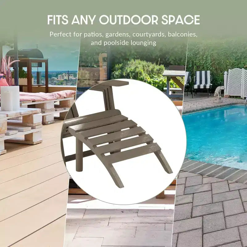 WestinTrends Azura Outdoor Patio HDPE Adirondack Ottoman Footrest