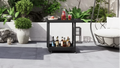 Utility Service Cart with Wheels and Lipped Shelves, 2-Shelf Outdoor Prep Cart for Home, Office, Patio Grilling, Backyard BBQ, 500lbs Capacity