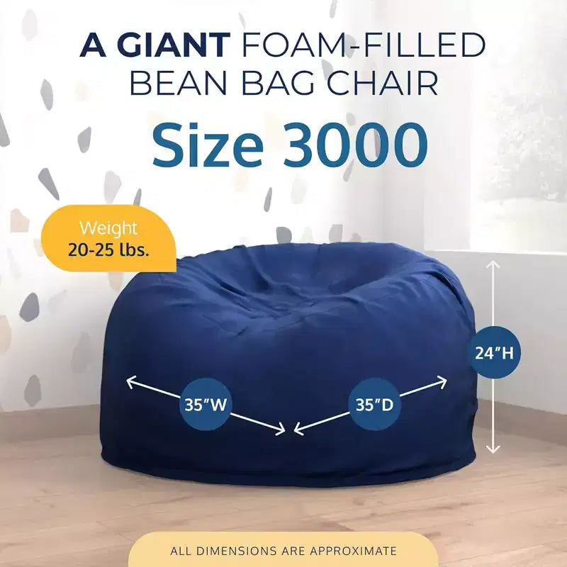 Poltrona Sacco Gigante – Pouf Lounge Interno in Gommapiuma