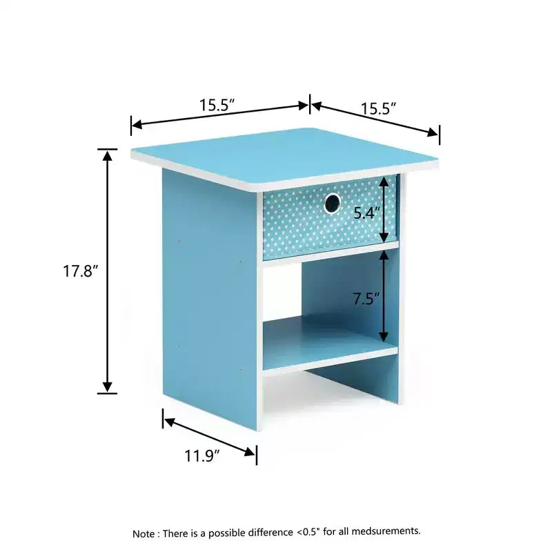 HOMLUX 2 comodini, tavolino da divano, tavolino da comodino con cassetto a contenitore e ripiano aperto