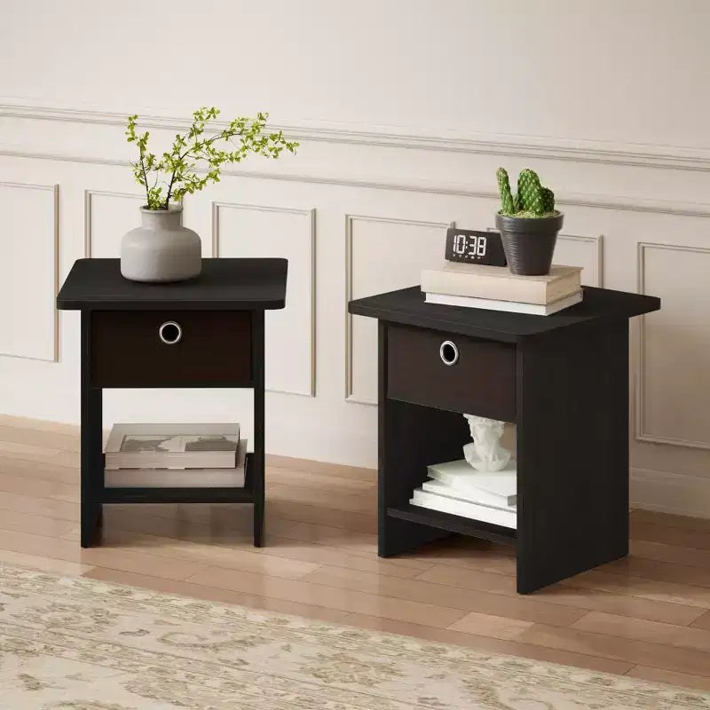 HOMLUX 2 comodini, tavolino da divano, tavolino da comodino con cassetto a contenitore e ripiano aperto