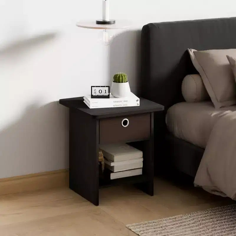 HOMLUX 2 comodini, tavolino da divano, tavolino da comodino con cassetto a contenitore e ripiano aperto