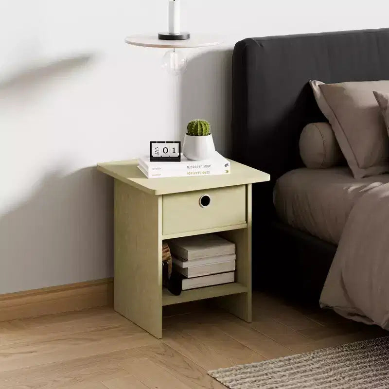 HOMLUX 2 comodini, tavolino da divano, tavolino da comodino con cassetto a contenitore e ripiano aperto