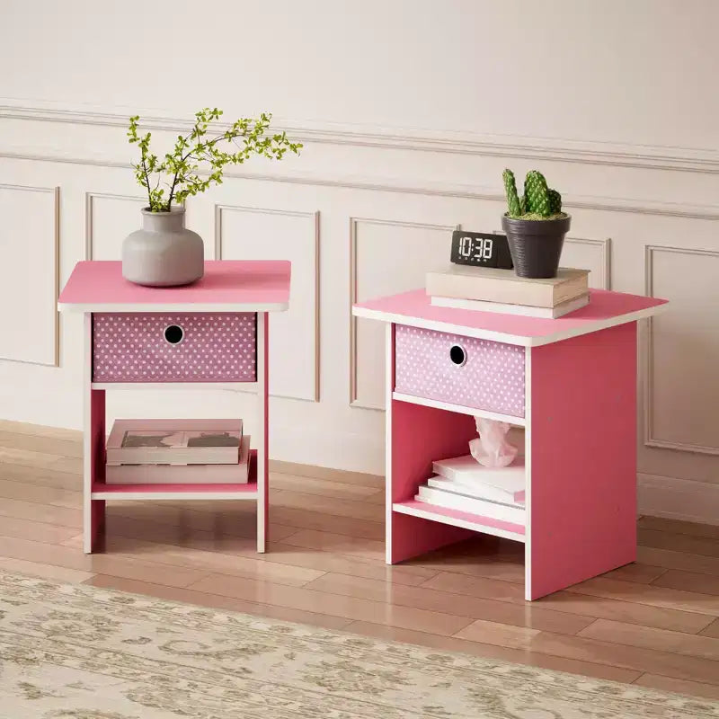 HOMLUX 2 comodini, tavolino da divano, tavolino da comodino con cassetto a contenitore e ripiano aperto