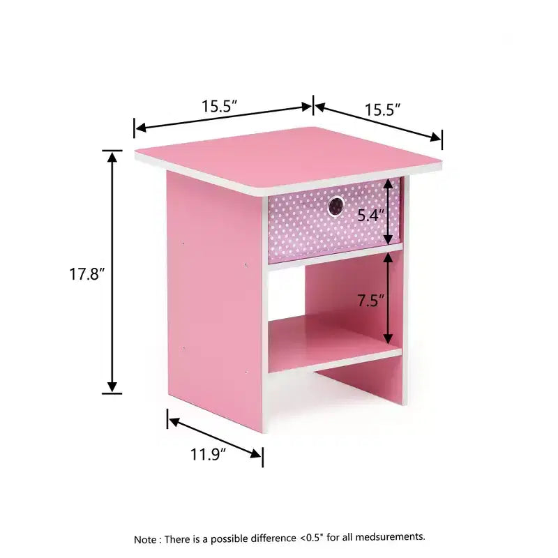 HOMLUX 2 comodini, tavolino da divano, tavolino da comodino con cassetto a contenitore e ripiano aperto