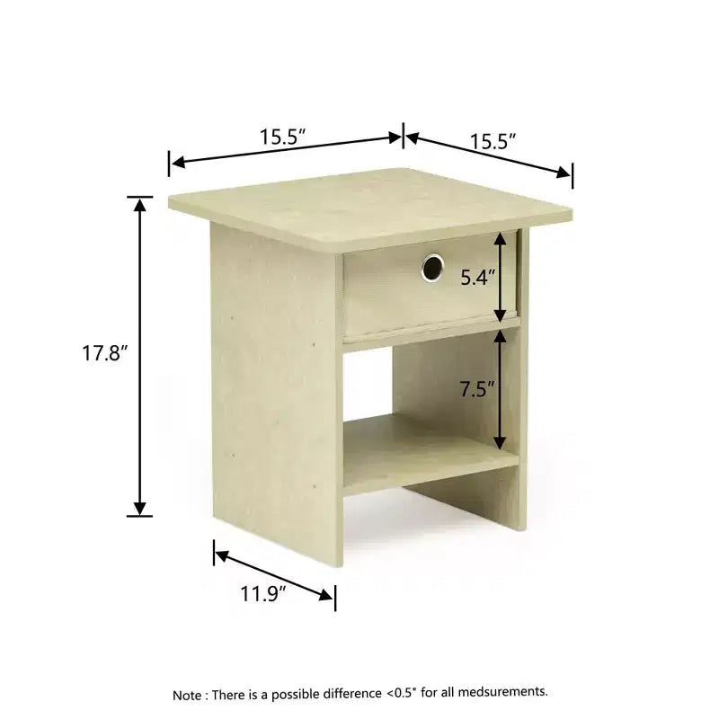 HOMLUX 2 comodini, tavolino da divano, tavolino da comodino con cassetto a contenitore e ripiano aperto