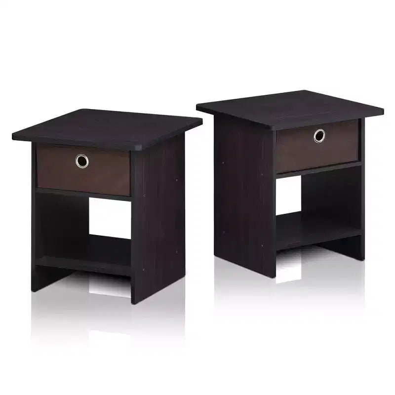 HOMLUX 2 comodini, tavolino da divano, tavolino da comodino con cassetto a contenitore e ripiano aperto