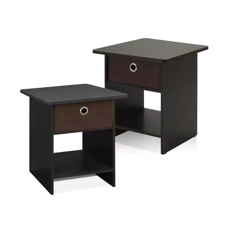 HOMLUX 2 comodini, tavolino da divano, tavolino da comodino con cassetto a contenitore e ripiano aperto