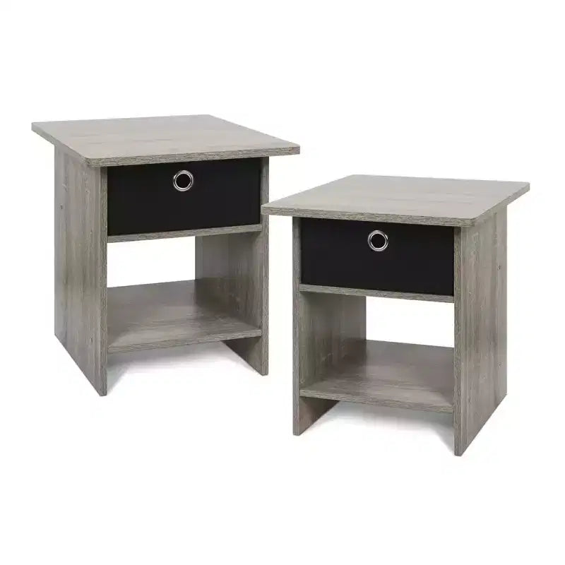 HOMLUX 2 comodini, tavolino da divano, tavolino da comodino con cassetto a contenitore e ripiano aperto