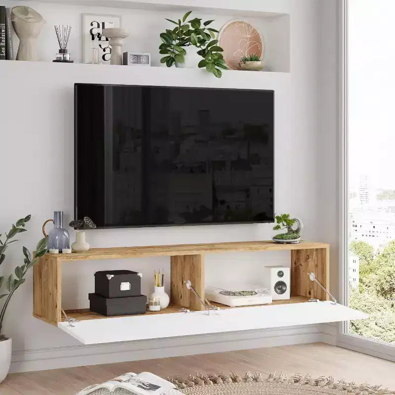 Mobile TV Consolle Porta TV con Ante e Ripiani Contenitori