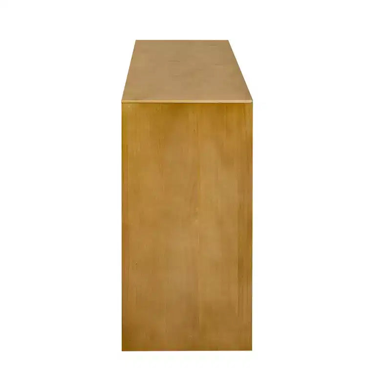 Mobile Credenza Madia Moderno con 4 Ante e Ripiano Aperto, Finitura Legno Naturale