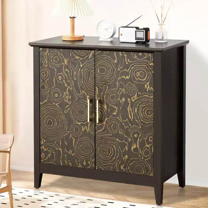 Madia Credenza con Ripiani Regolabili – Nera