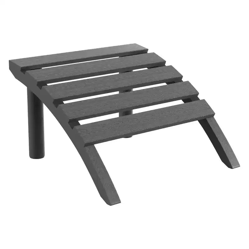WestinTrends Azura 3-Piece HDPE Outdoor Patio Adirondack Chair with Ottoman and 18 Side Table Set, Gray