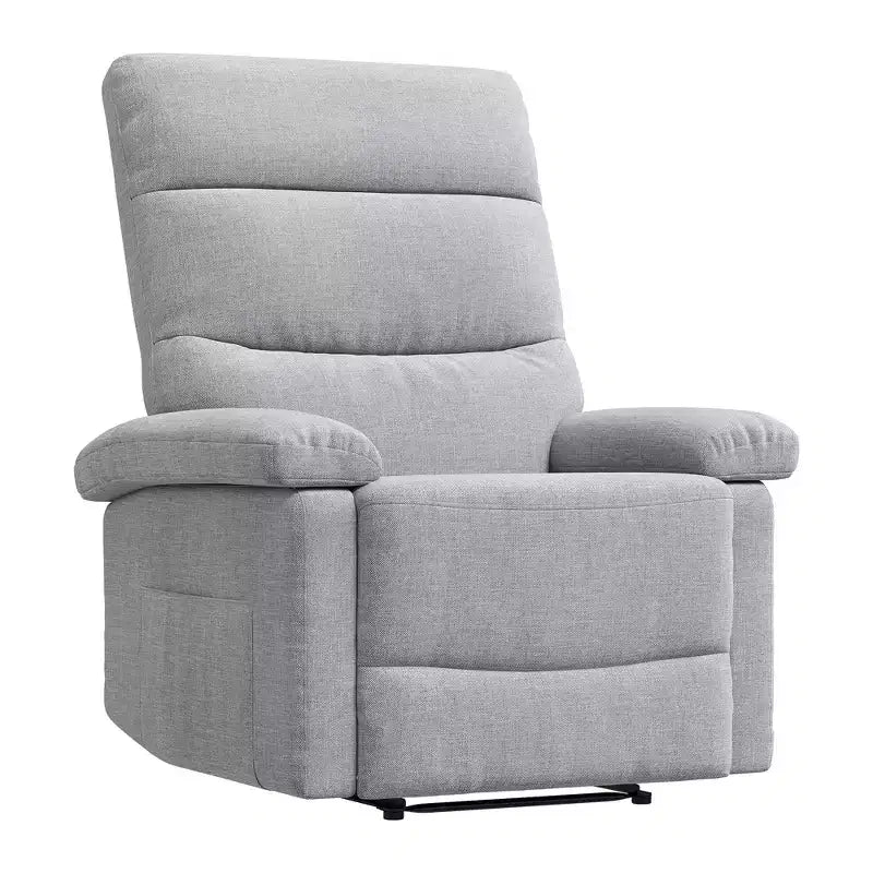 Poltrona reclinabile manuale in tessuto con tasca laterale e supporto ergonomico