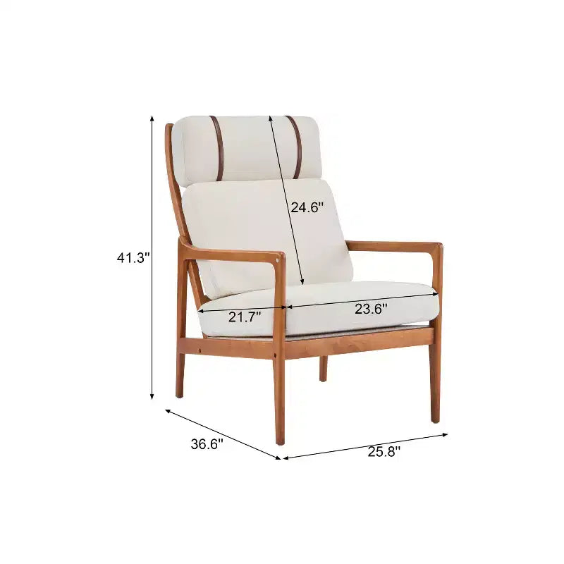 Poltrona d'Accento Mid-Century Moderna – Beige