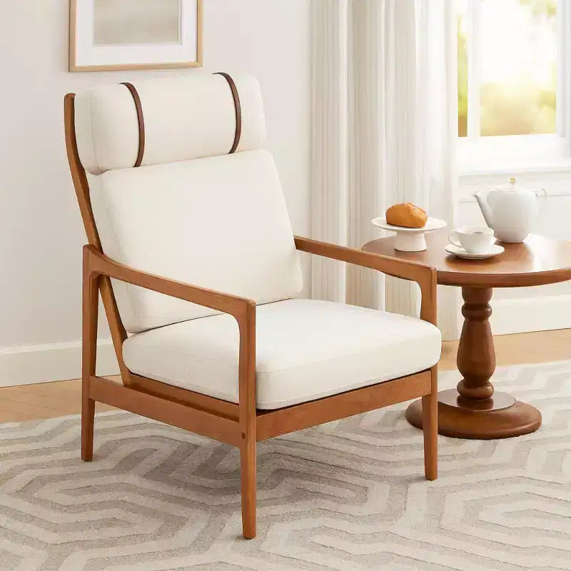 Poltrona d'Accento Mid-Century Moderna – Beige