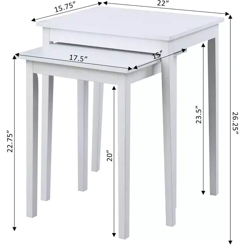 Tavolino rettangolare in legno bianco