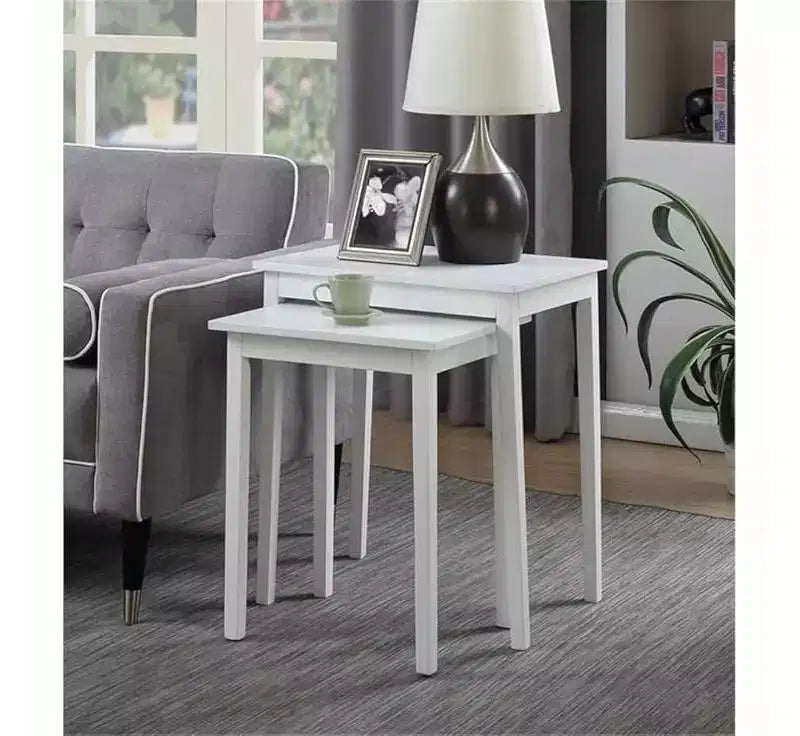 Tavolino rettangolare in legno bianco
