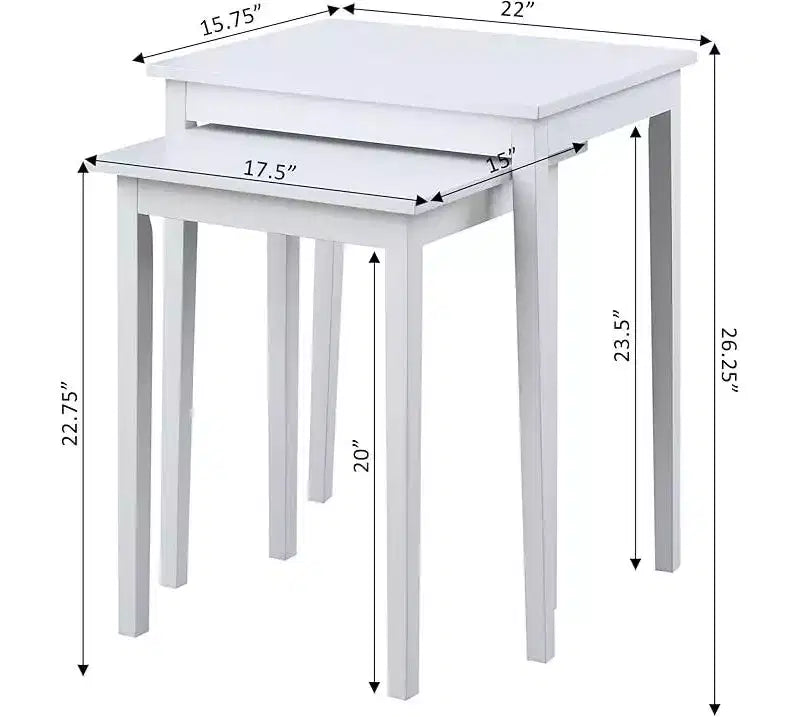 Tavolino rettangolare in legno bianco