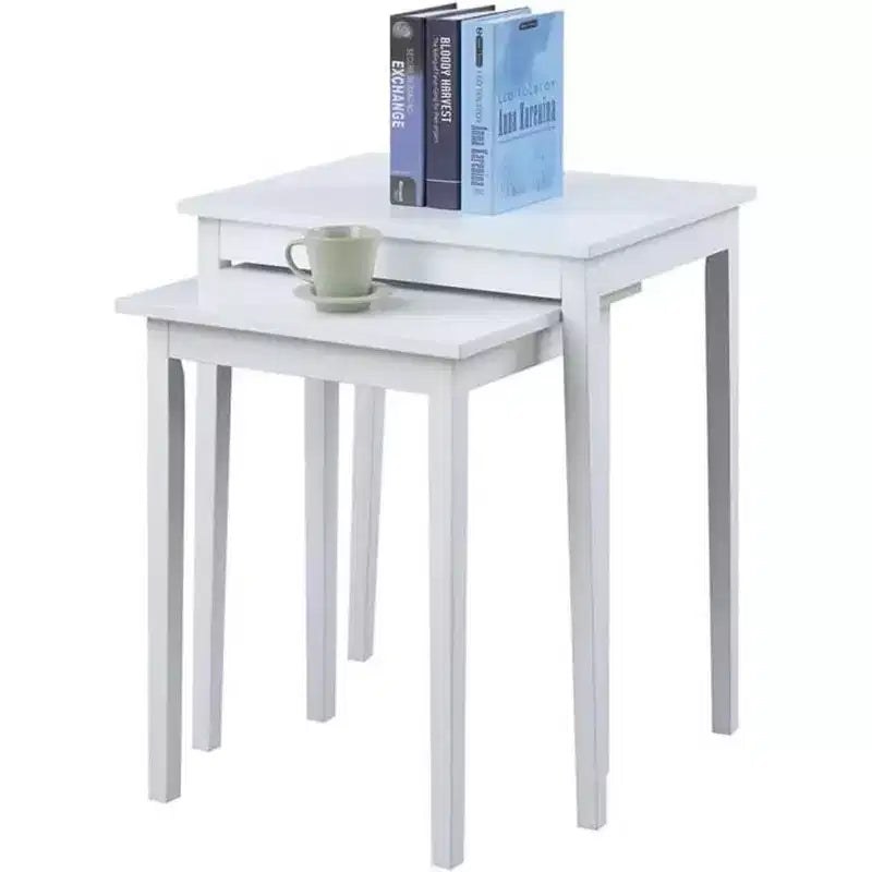 Tavolino rettangolare in legno bianco
