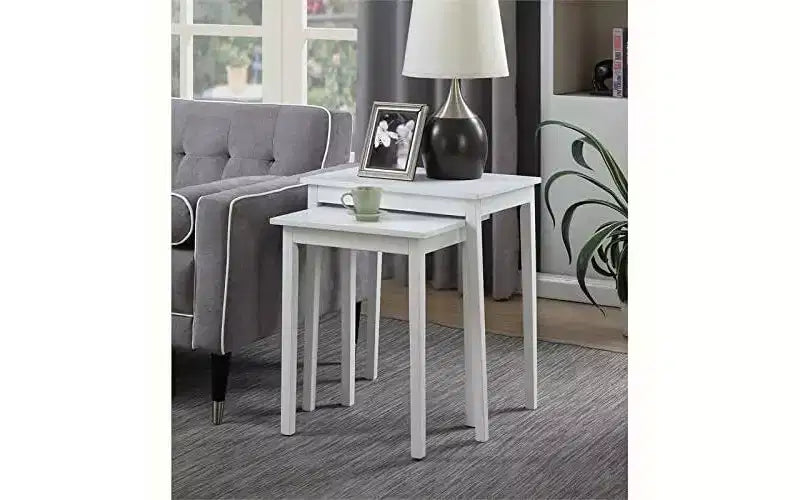 Tavolino rettangolare in legno bianco