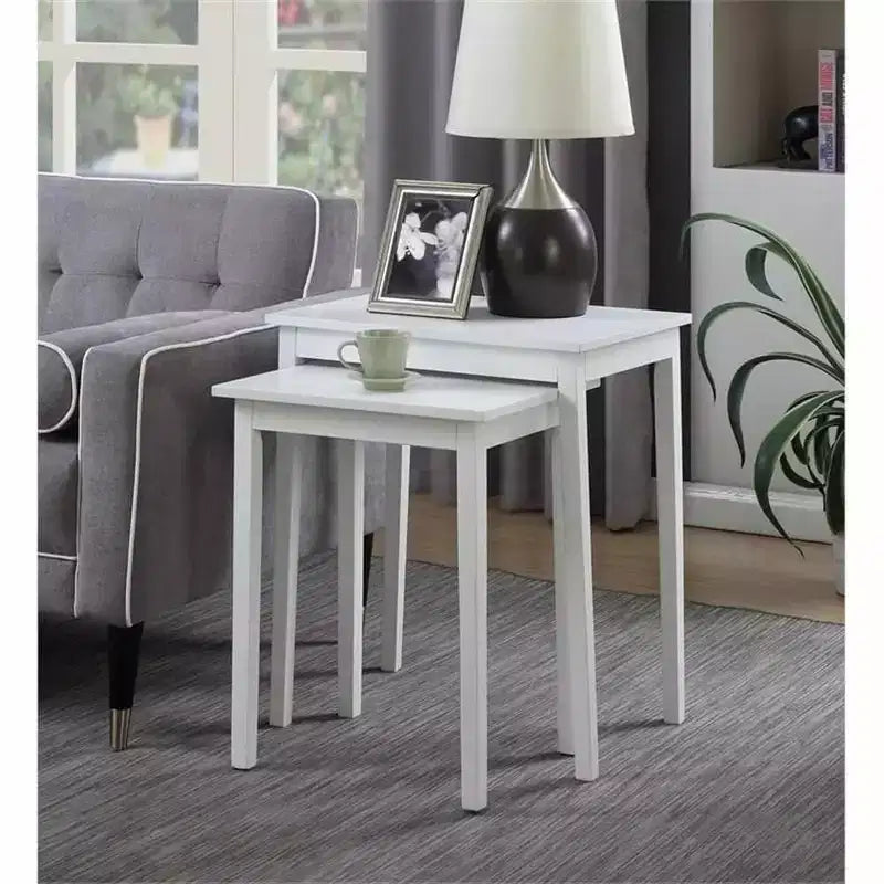 Tavolino rettangolare in legno bianco