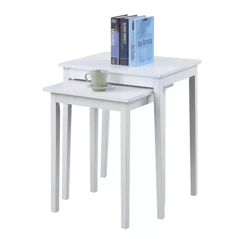 Tavolino rettangolare in legno bianco
