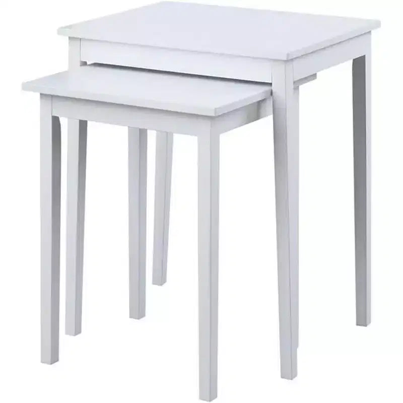 Tavolino rettangolare in legno bianco