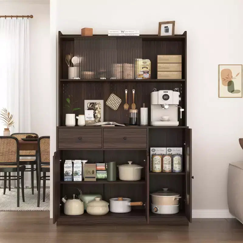 Credenza in legno a 4 ante e 2 cassetti