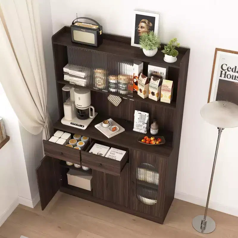 Credenza in legno a 4 ante e 2 cassetti