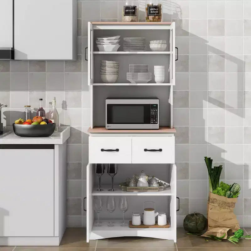 Credenza in legno a 4 ante e 2 cassetti