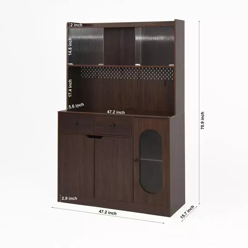 Credenza in legno a 4 ante e 2 cassetti