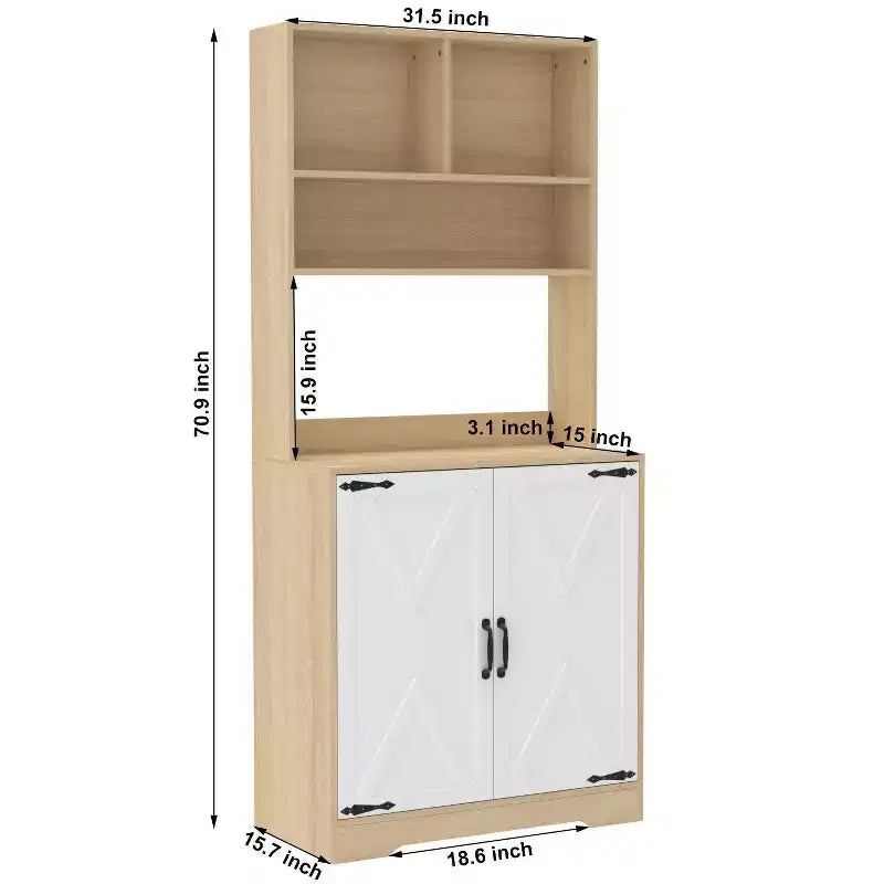 Credenza in legno a 4 ante e 2 cassetti