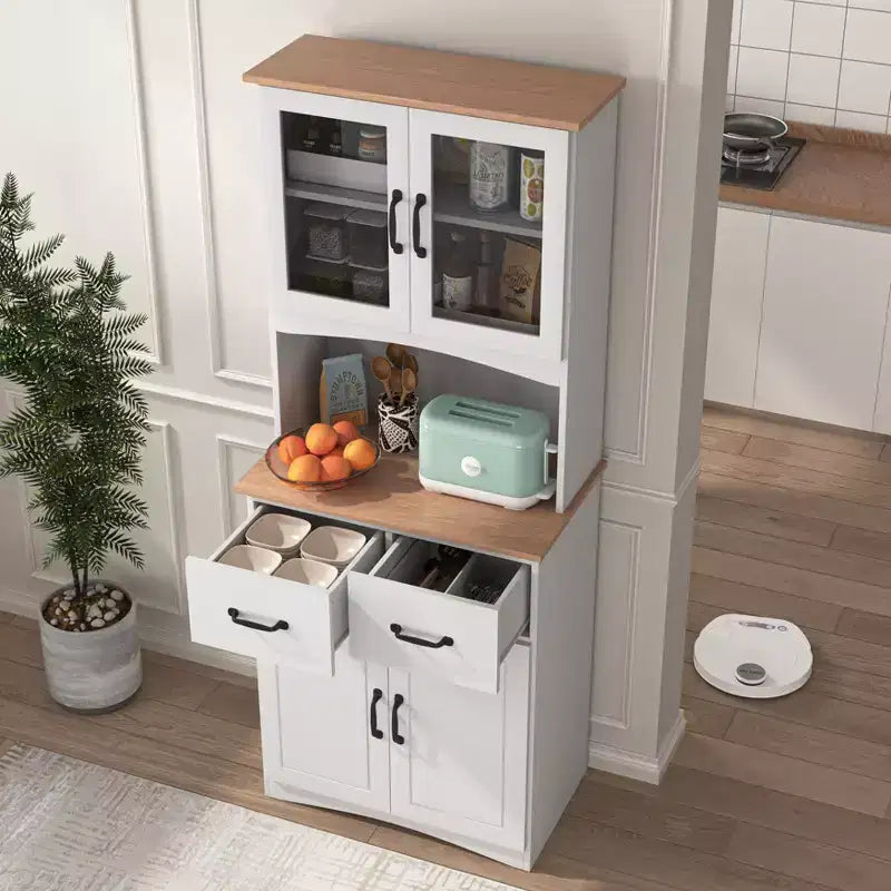 Credenza in legno a 4 ante e 2 cassetti