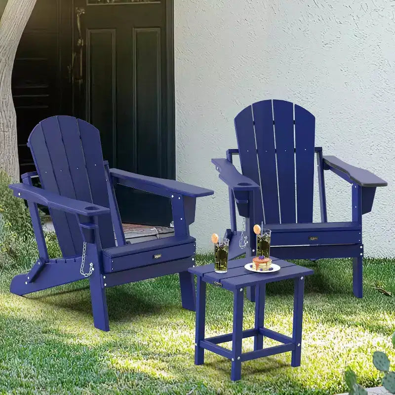VINGLI Outdoor Patio Side Table, Plastic Waterproof HDPE Adirondack Coffee End Tables, All Weather for Patio, Backyard, Pool, Indoor Use