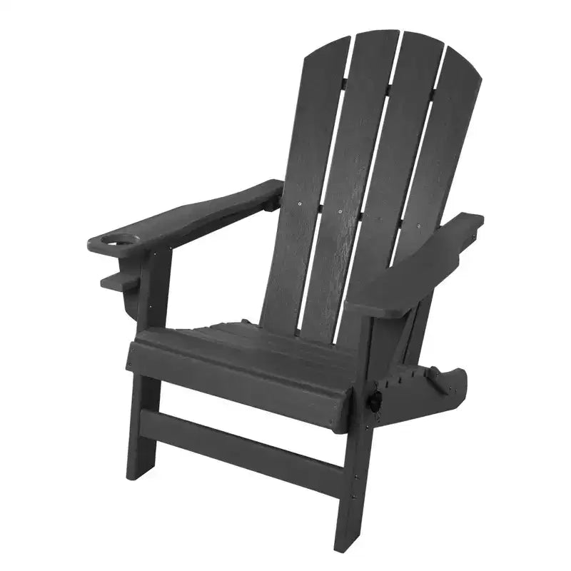 Kozyard Folding Adirondack Chair  Weather-Resistant HDPE Plastic Resin Patio Chair with Painted Finish, Perfect for Deck,or Backyard