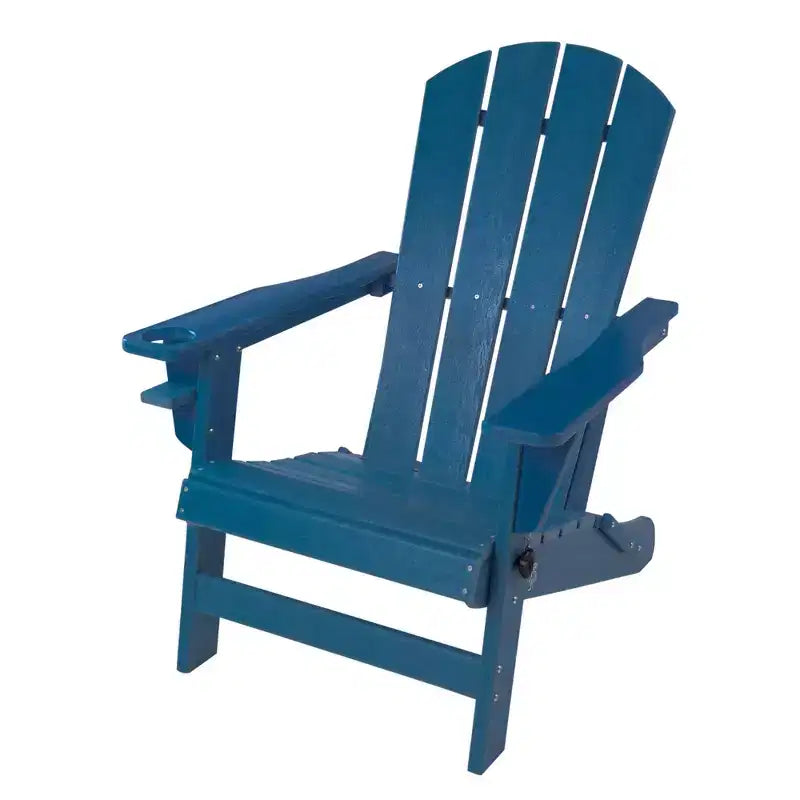 Kozyard Folding Adirondack Chair  Weather-Resistant HDPE Plastic Resin Patio Chair with Painted Finish, Perfect for Deck,or Backyard