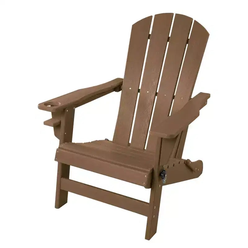 Kozyard Folding Adirondack Chair  Weather-Resistant HDPE Plastic Resin Patio Chair with Painted Finish, Perfect for Deck,or Backyard