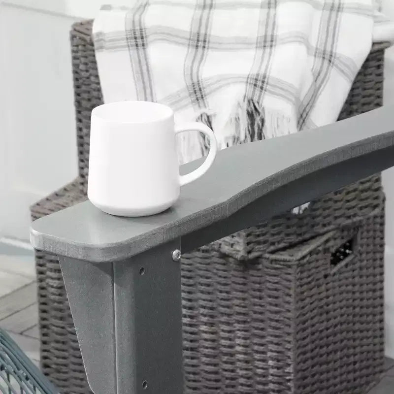 Outdoor Rocking Chair, HDPE Adirondack Porch Rocker Chair for Garden, Patio