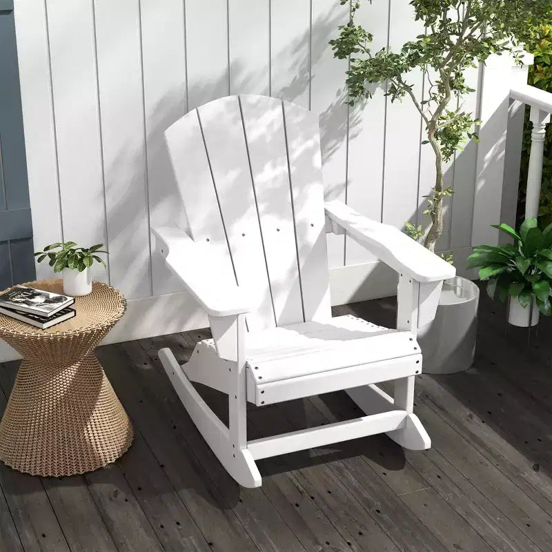 Outdoor Rocking Chair, HDPE Adirondack Porch Rocker Chair for Garden, Patio