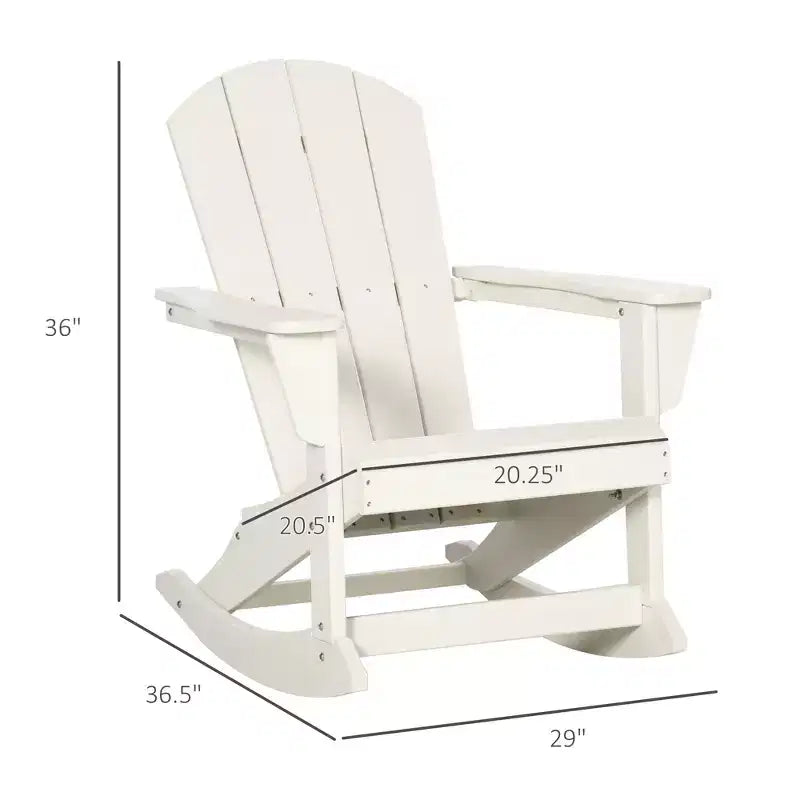 Outdoor Rocking Chair, HDPE Adirondack Porch Rocker Chair for Garden, Patio