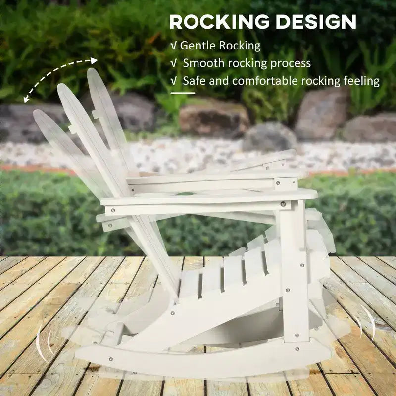 Outdoor Rocking Chair, HDPE Adirondack Porch Rocker Chair for Garden, Patio