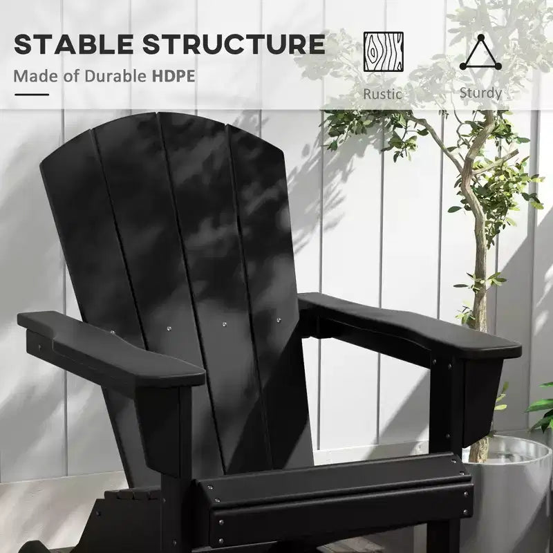 Outdoor Rocking Chair, HDPE Adirondack Porch Rocker Chair for Garden, Patio
